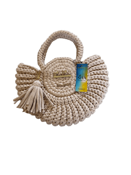 Handcrafted Beige Crochet Tote Bag